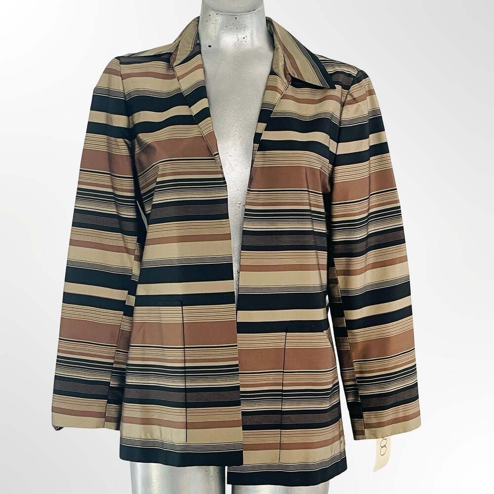 Kasper & Company ASL Women's Striped Silk Blazer Jacket - Picture 1 of 7